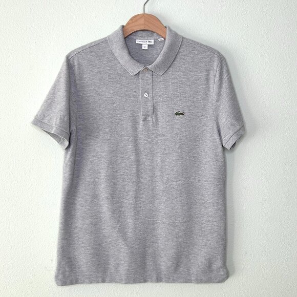 Lacoste Slim Fit Piqué Polo Shirt in Gray Chine Size L - Picture 5 of 12